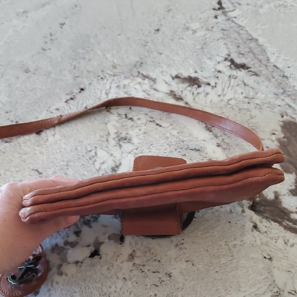 Harbour 2nd Cognac Leather Crossbody Bag with Buckle - Picture 15 of 15